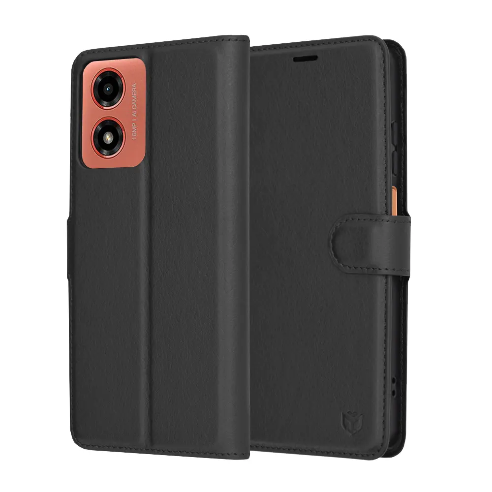 Techsuit Kožené pouzdro Motorola G04 G04s G24 E14 Černá