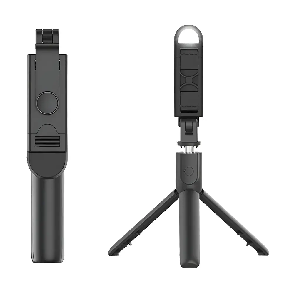Techsuit Mini Selfie Tyč S05-S Bluetooth LED Skládací 105cm Černá