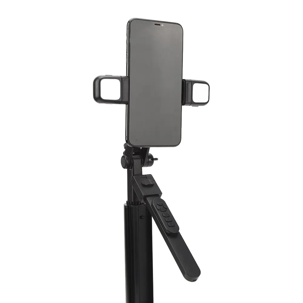 Techsuit Selfie tyč K30S Stativ Bluetooth LED 167cm Černá