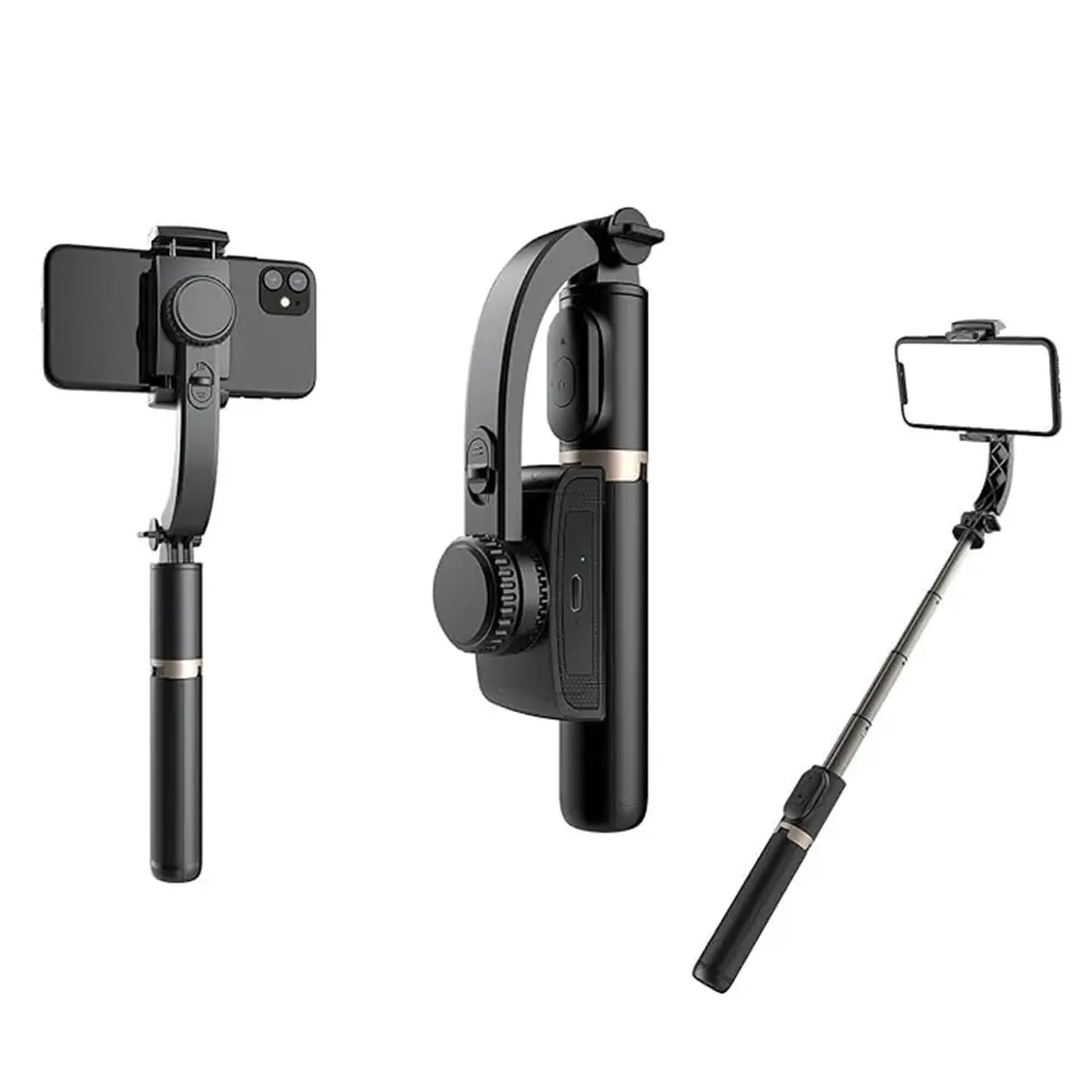 Techsuit Selfie tyč Q08 Stabilní stativ Bluetooth 360° Černá 75cm