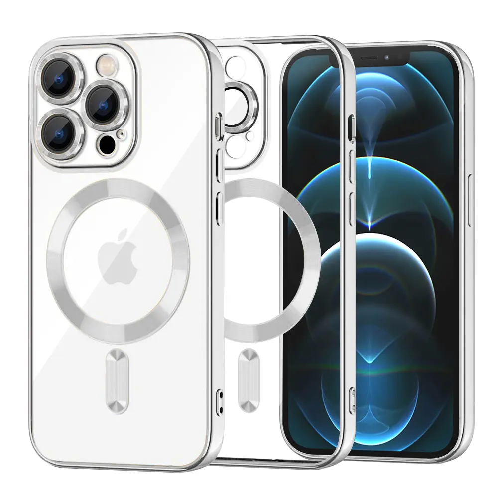 Techsuit Luxusní Křišťál MagSafe iPhone 12 Pro Max Silver