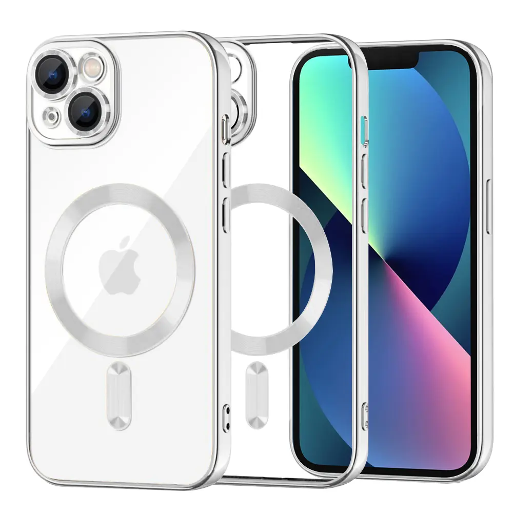 Techsuit Luxusní Křišťálový MagSafe iPhone 13 Stříbrný