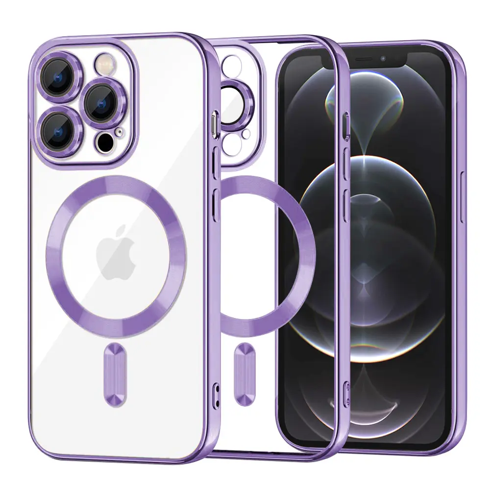 Techsuit Luxusní Krystal MagSafe iPhone 12 Pro Světle fialový