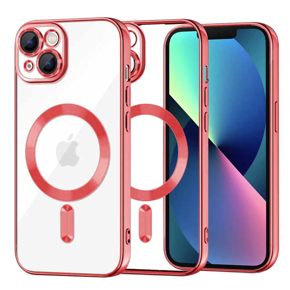 Techsuit Luxury Crystal MagSafe kryt na iPhone 13 – červený