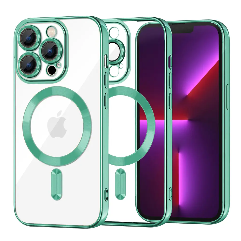 Techsuit Luxusní Krystal MagSafe iPhone 13 Pro Světle zelená