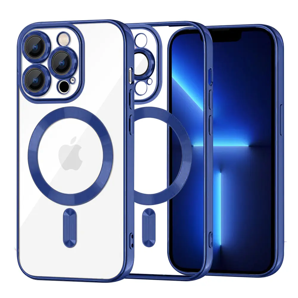 Techsuit Luxusní Křišťálový MagSafe iPhone 13 Pro Max Tmavě modrá