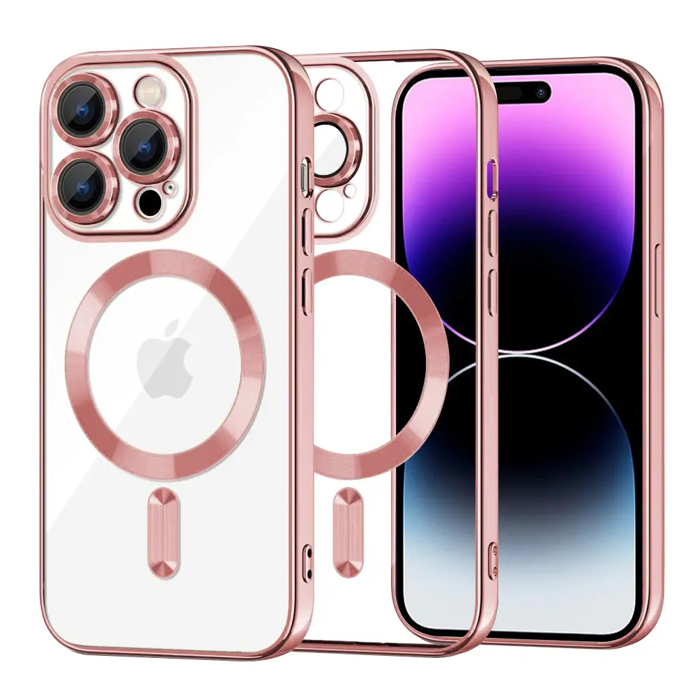 Techsuit Luxusní Krystal MagSafe iPhone 14 Pro Max Růžový
