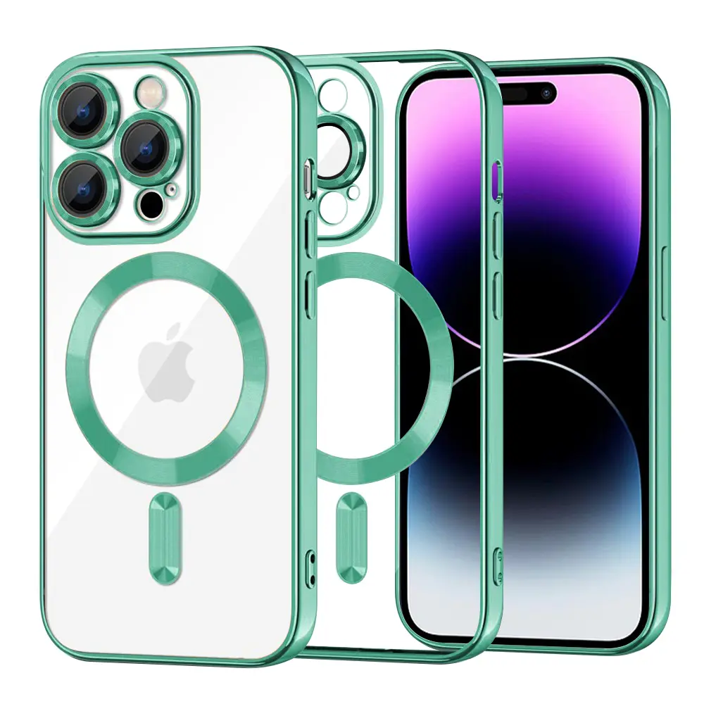 Techsuit Luxusní Křišťálový MagSafe iPhone 14 Pro Max Světle zelený