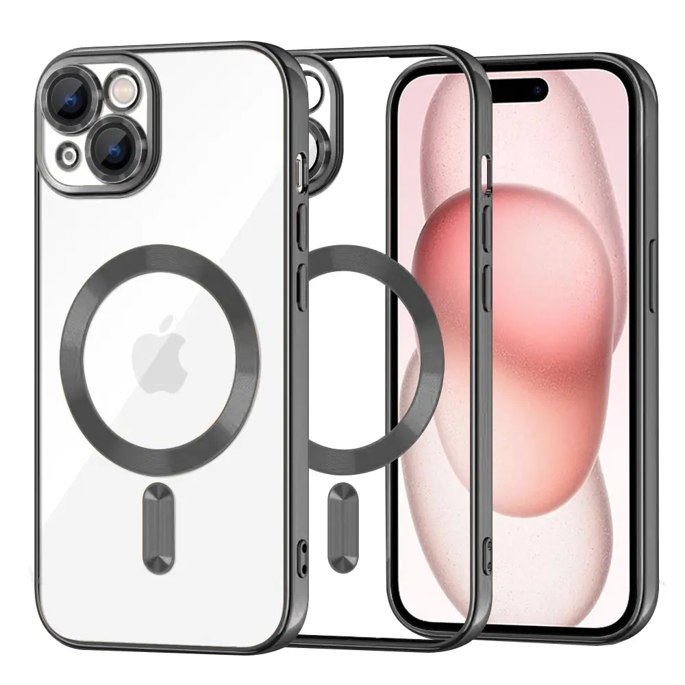 Techsuit Luxusní Křišťálový MagSafe iPhone 15 Černý