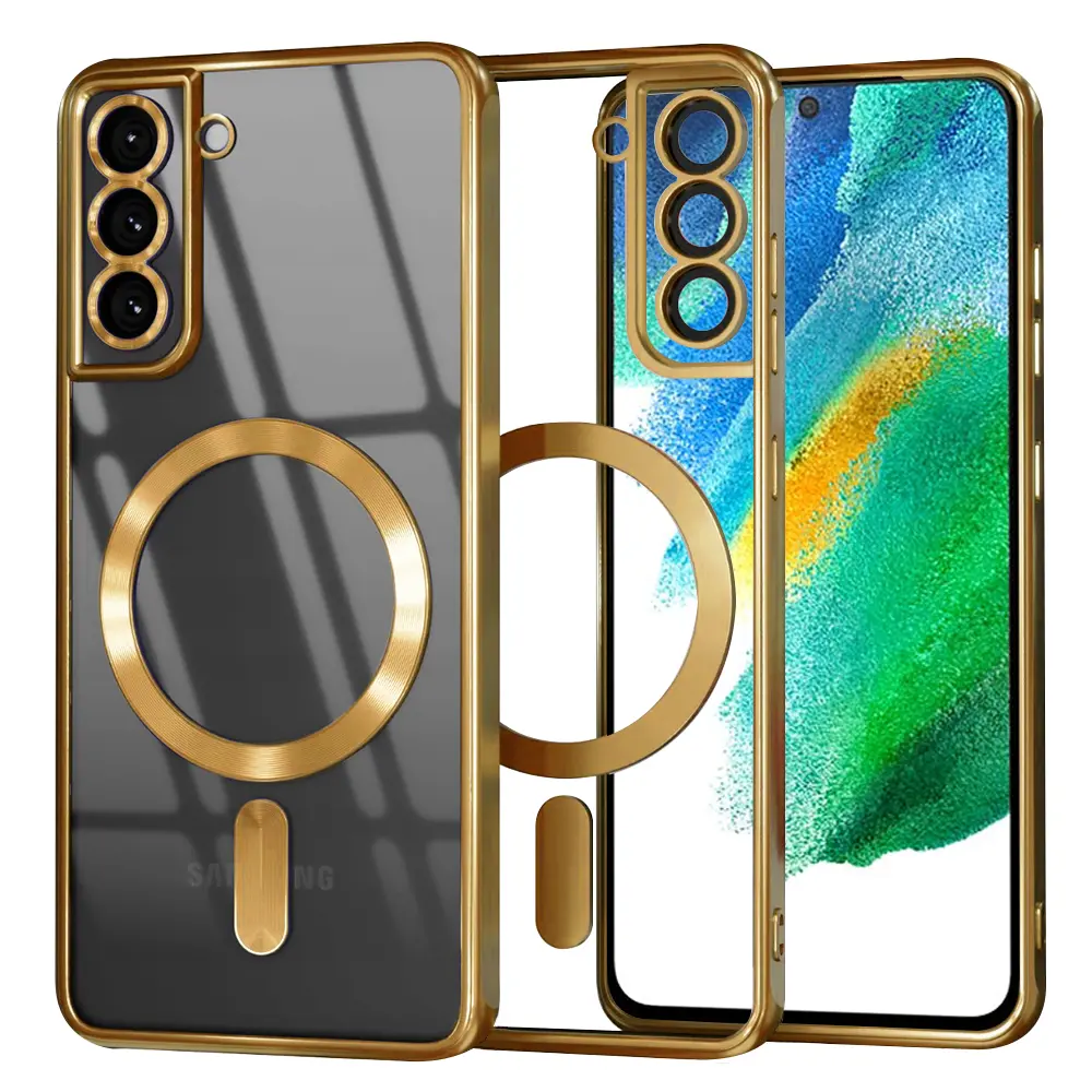 Luxusní Křišťálový MagSafe Samsung Galaxy S21 FE 5G Gold