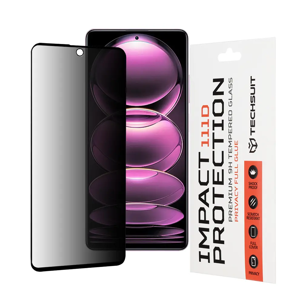 Techsuit 111D Privacy Celolepicí Xiaomi Redmi Note 12 Pro 5G Černá