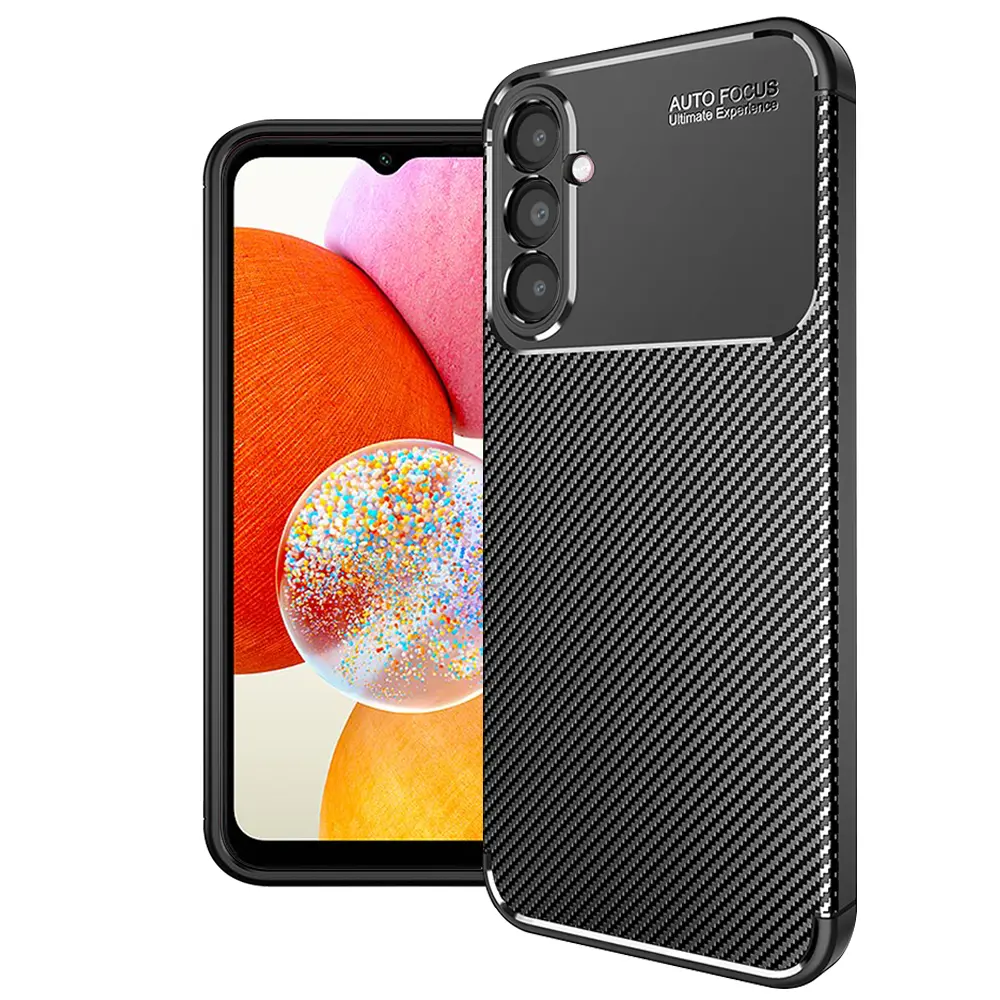 Techsuit CarbonFiber kryt Samsung Galaxy A14 4G 5G Black