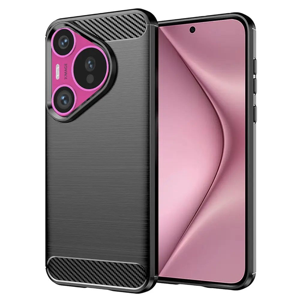 Techsuit Carbon Silicone kryt Huawei Pura 70 Black