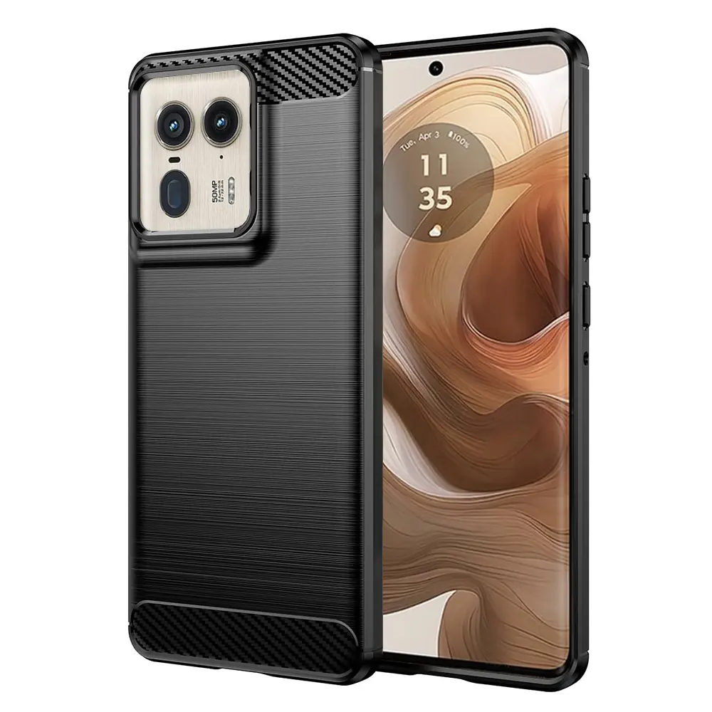 Techsuit Karbon Silikon Motorola Edge 50 Ultra Black