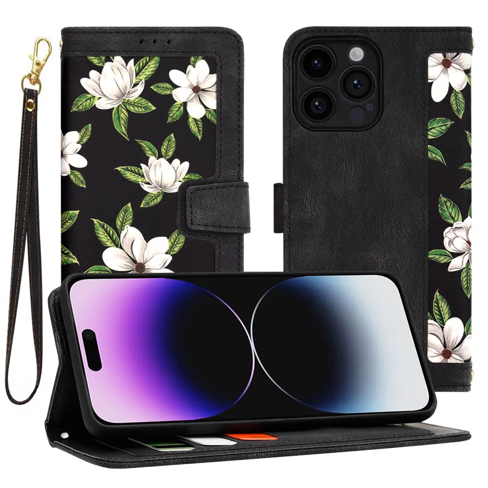 Techsuit FlipCraft iPhone14ProMax kryt Flowers of the Dawn