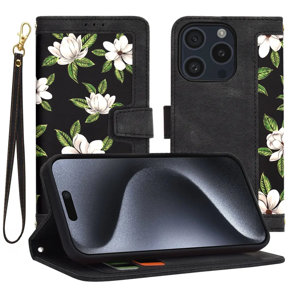 Techsuit FlipCraft iPhone 15 Pro Květiny Úsvitu