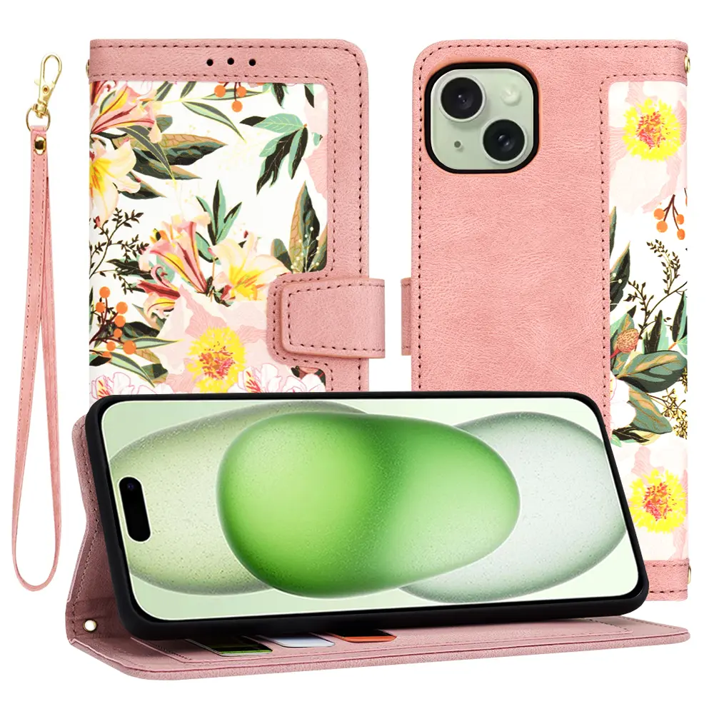 Techsuit FlipCraft iPhone 15 Plus Sweetheart Pink