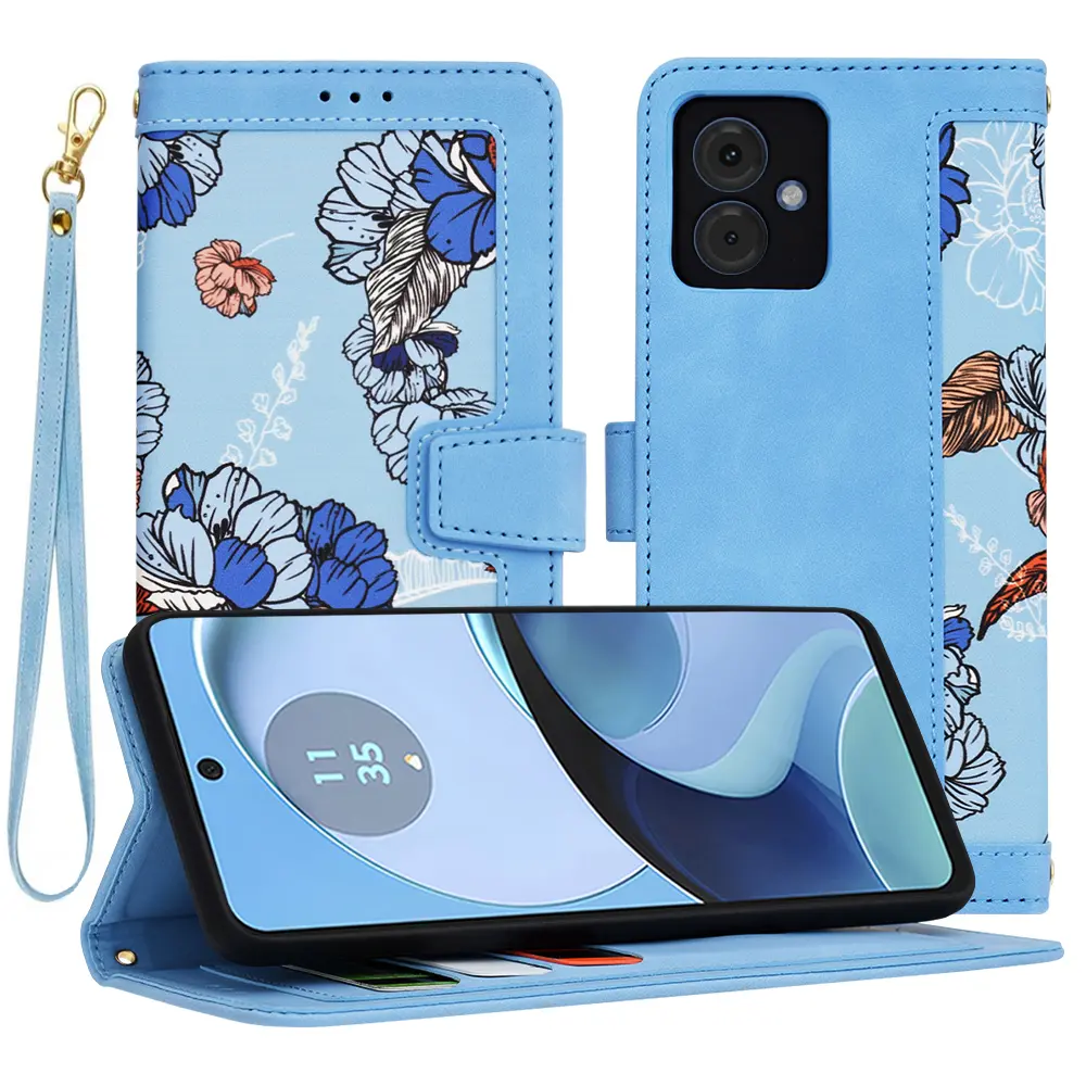 Techsuit FlipCraft Motorola Moto G14 Zářivě modrá