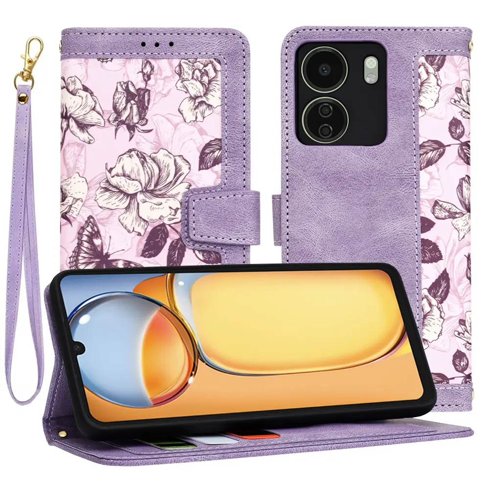 Techsuit FlipCraft obal Xiaomi Redmi 13C 4G Poco C65 fialový