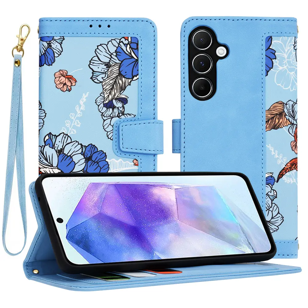 Techsuit FlipCraft kryt Samsung Galaxy A55 5G sytě modrý