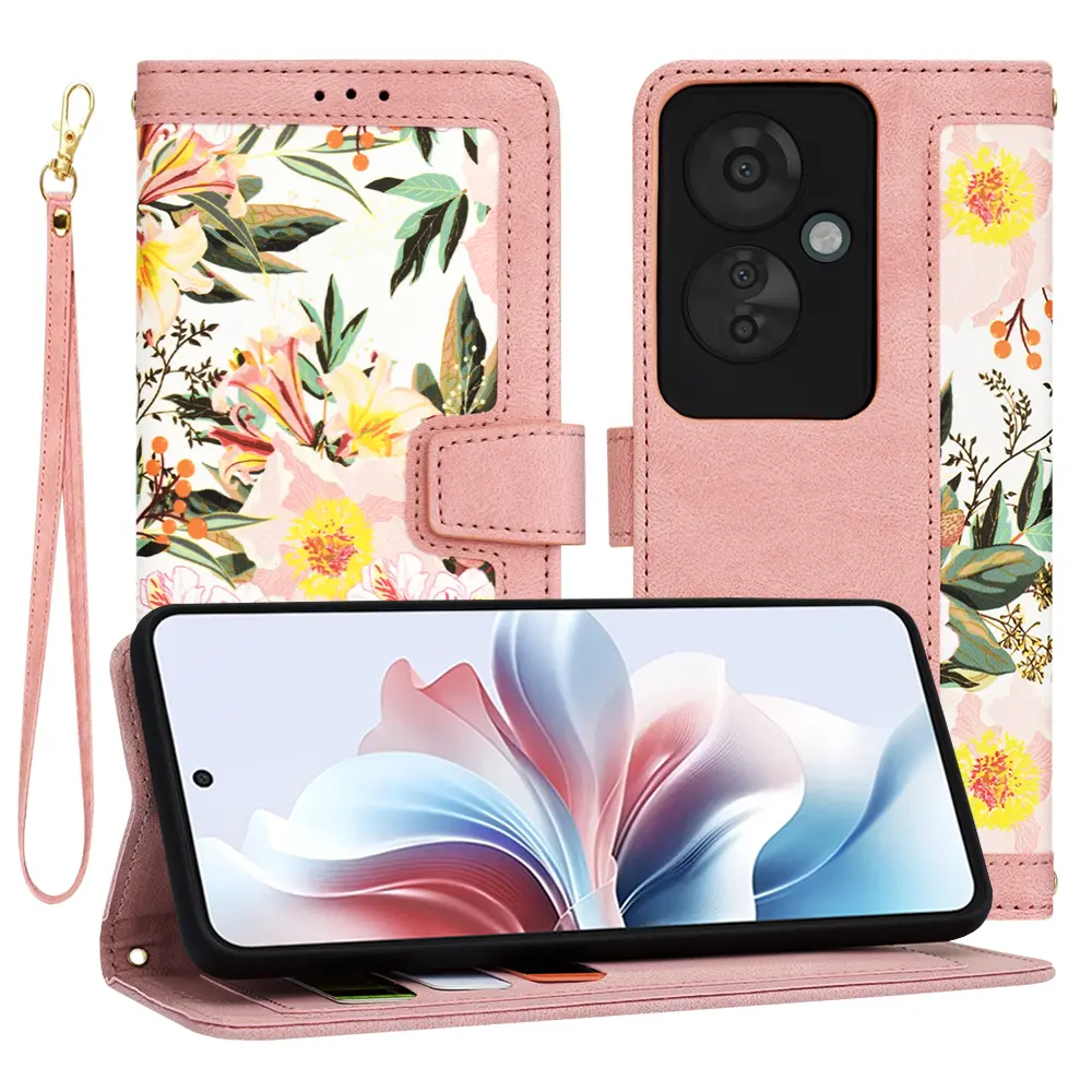 Techsuit Flipové pouzdro Oppo Reno11 F Sladká růžová