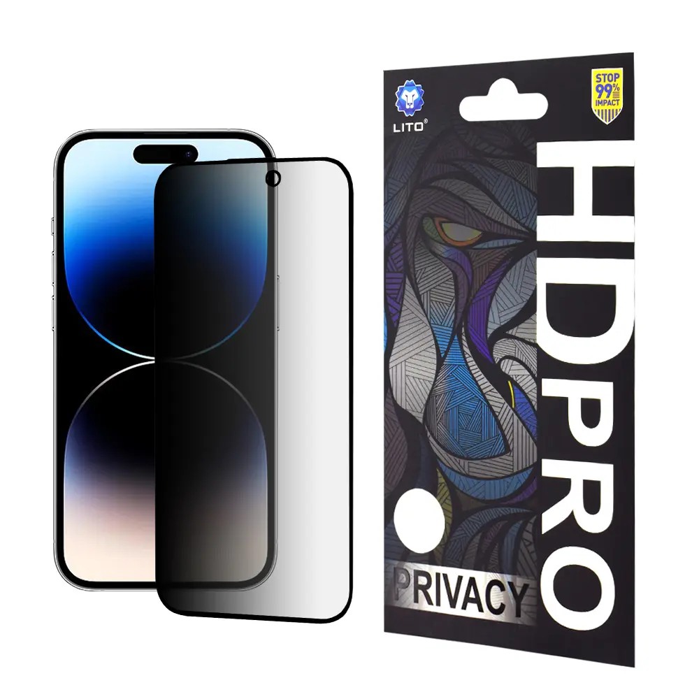 Lito HD Pro Privacy ochranné sklo pro iPhone 14 Pro – černé