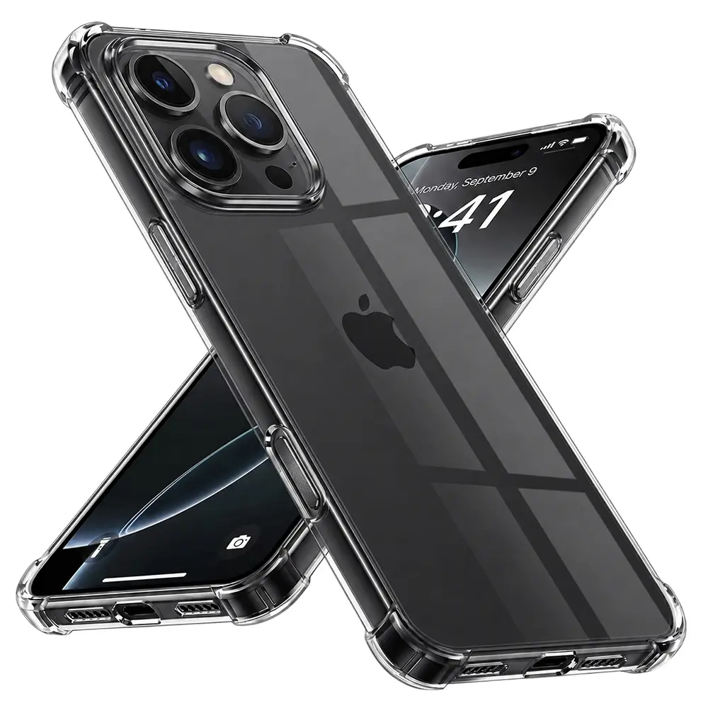 Techsuit Nárazuvzdorný Průhledný Silikon Velký Objektiv iPhone 16 Pro Max Clear
