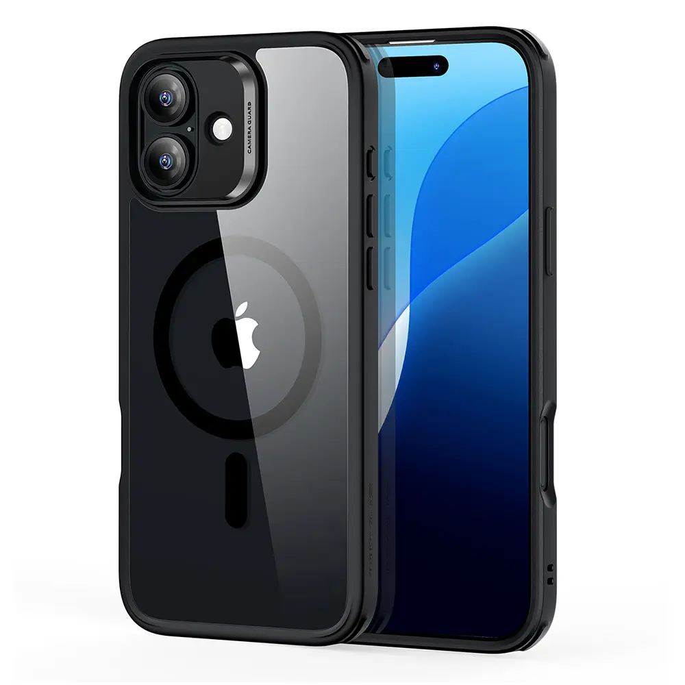 ESR Classic Hybrid HaloLock iPhone 16 Clear Black