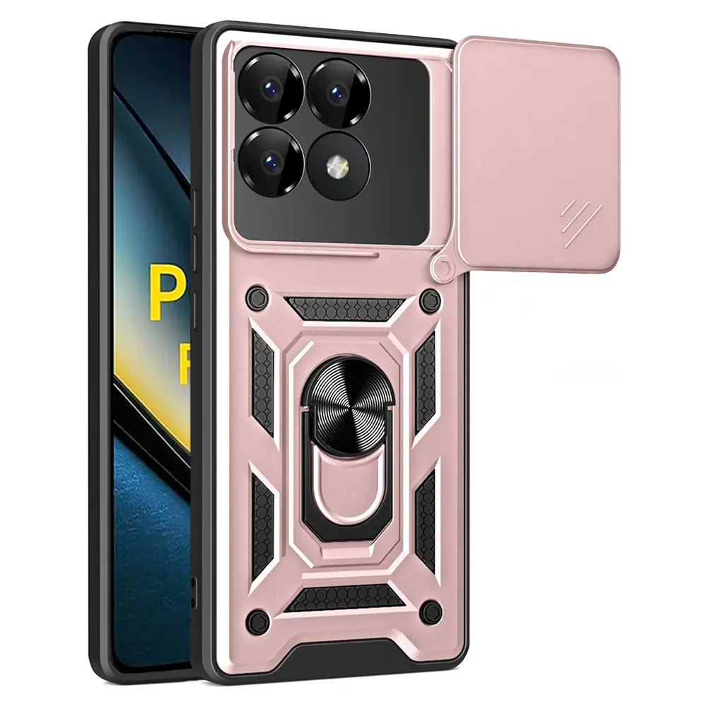 Techsuit CamShield řada Xiaomi Poco F6 Pro Růžové zlato