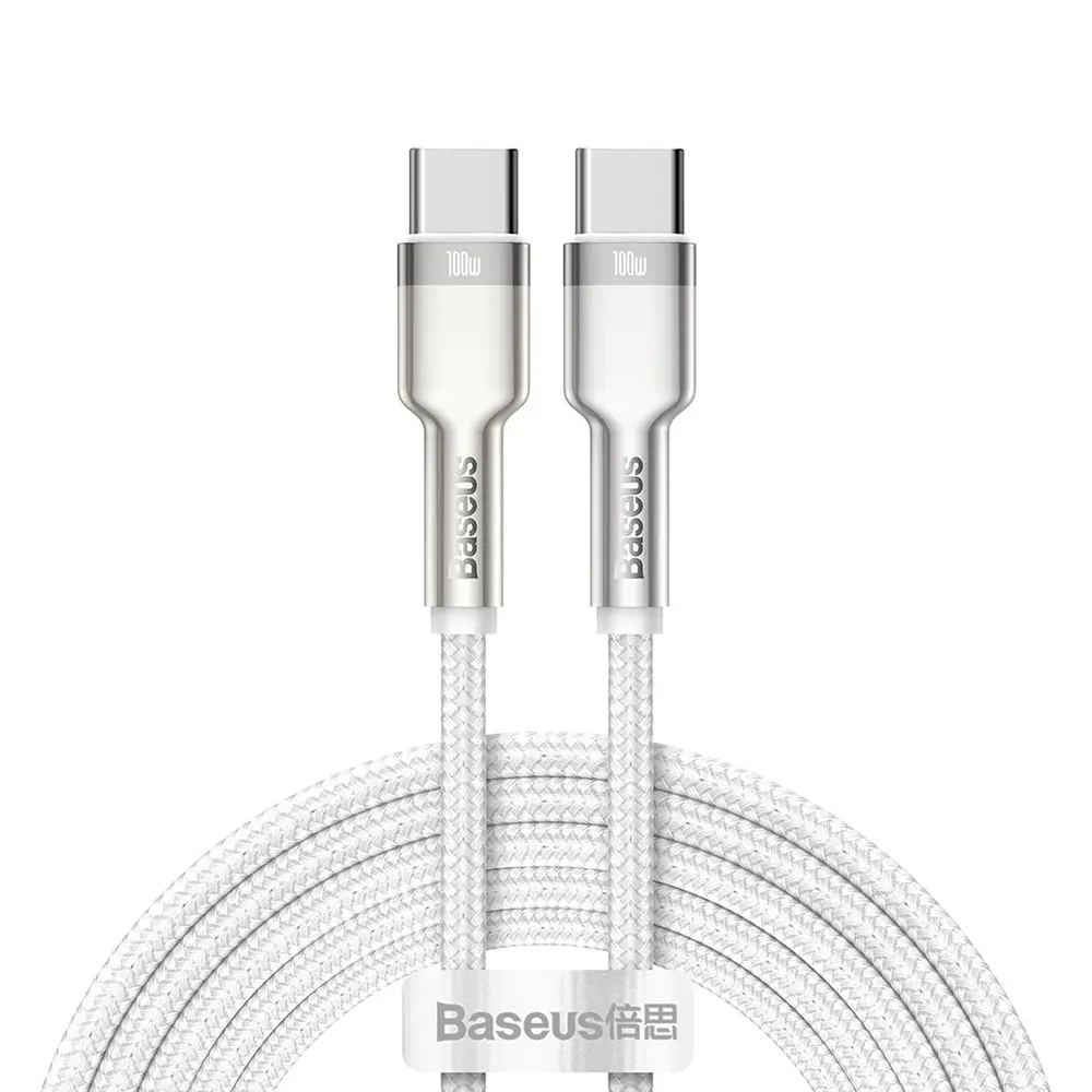 Baseus Datový kabel Cafule Series Metal CATJK-C02 Type-C 100W 1m Bílý