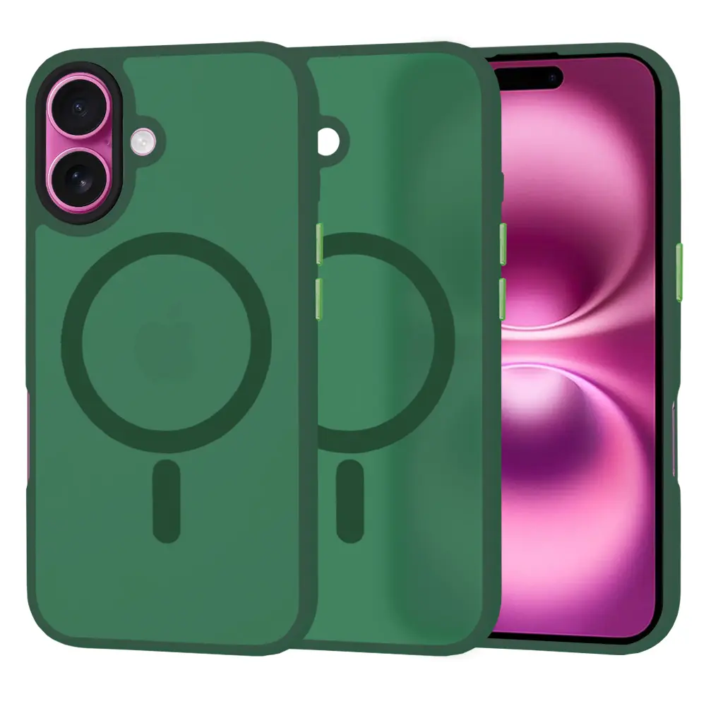 Techsuit HaloFrost MagSafe obal iPhone16Plus Midnight Green