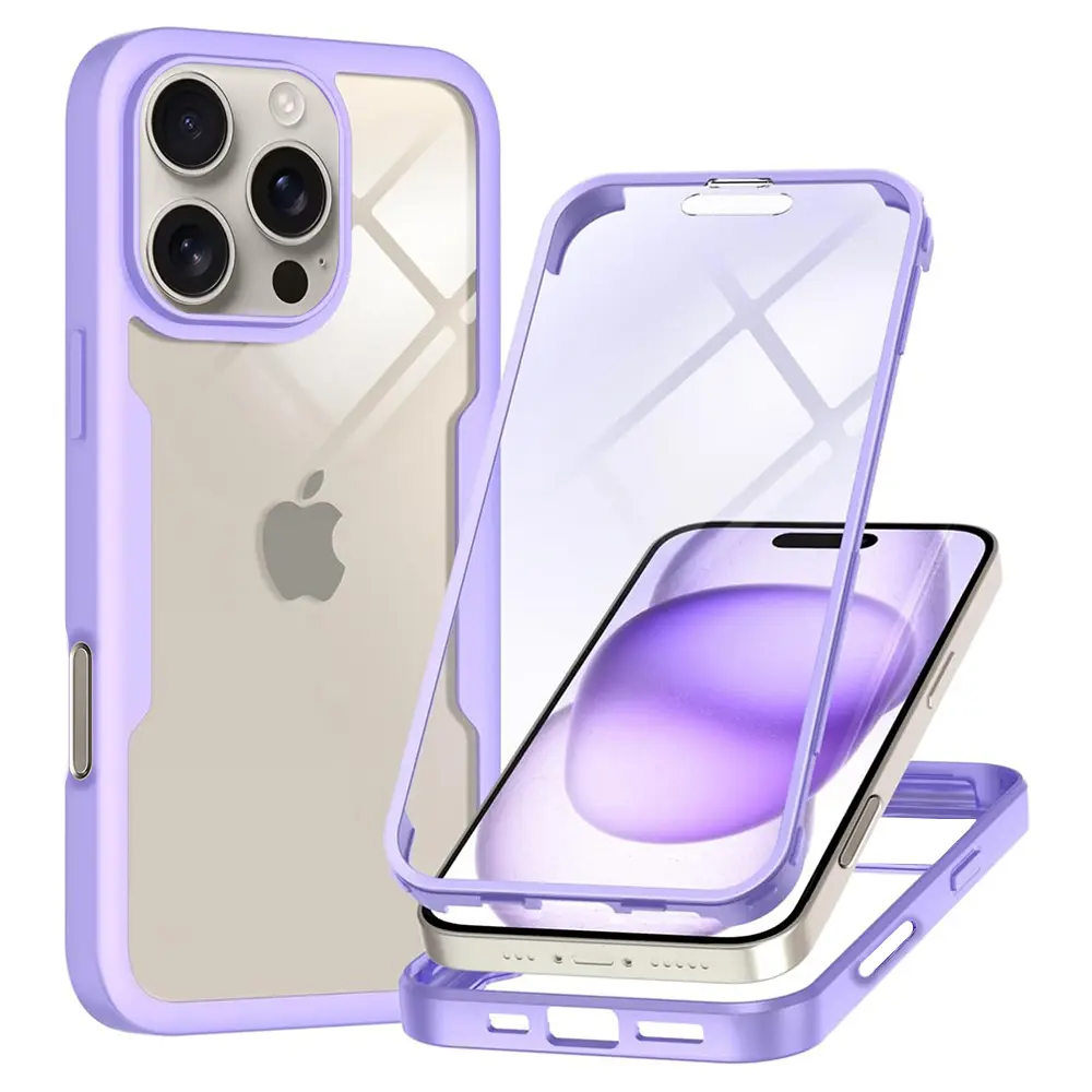 Techsuit ColorVerse 360 sklo iPhone 16 Pro Max fialová