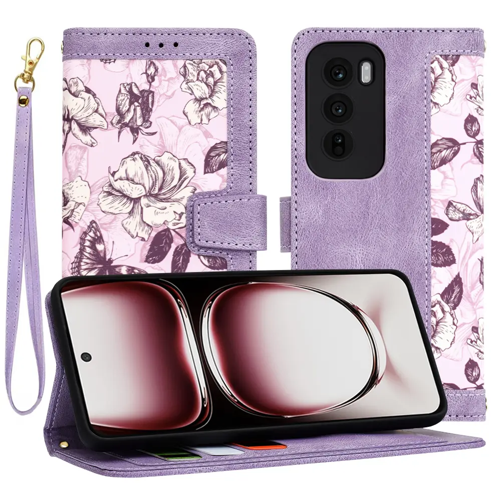 Techsuit FlipCraft kryt Oppo Reno12 Pro Mysterious Purple