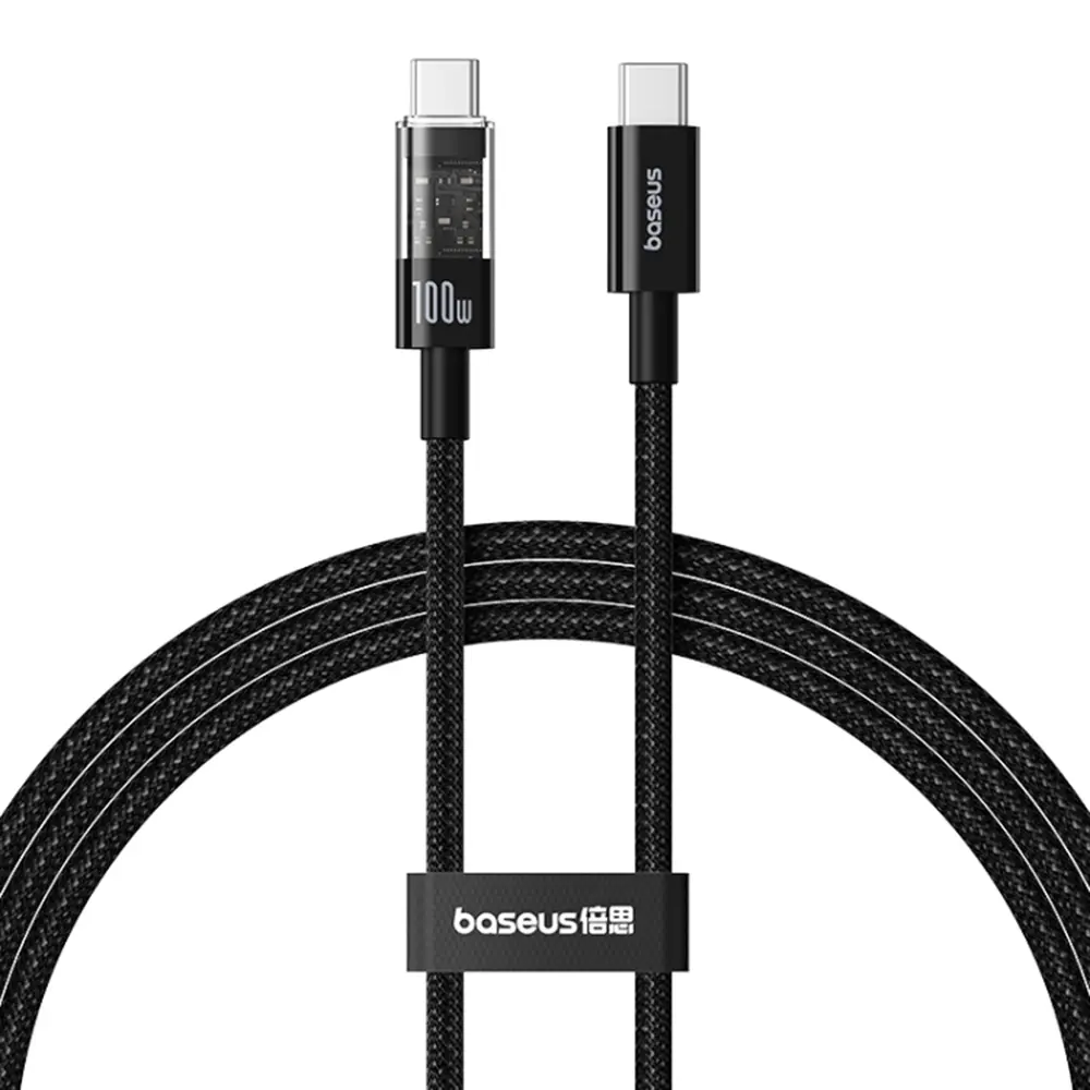 Baseus Data Cable Gem Type C na Type C 100W 1m Cluster černý