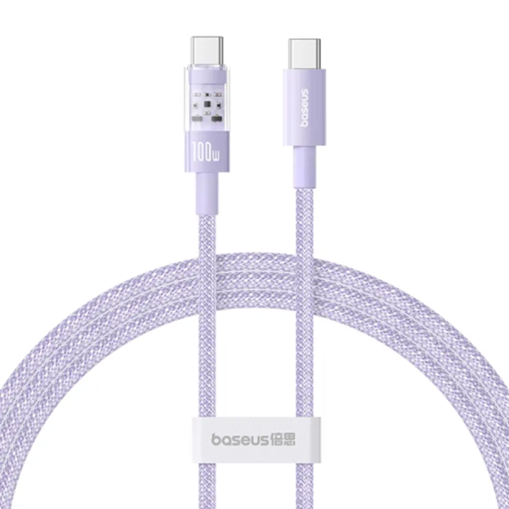 Baseus Data Cable Gem Type-C na Type-C 100W 1m Nebula Purple