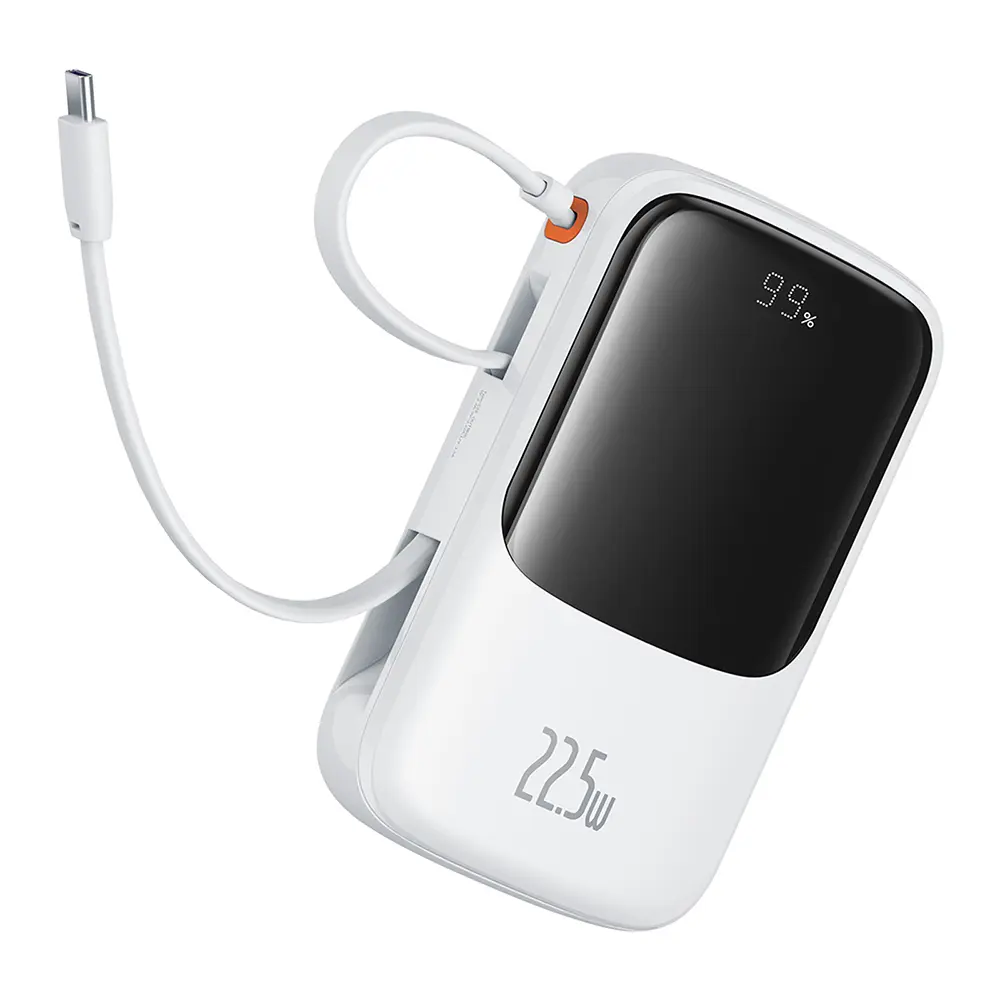 Baseus Power Bank Qpow Pro+ 10000mAh 22.5W Kabel Type-C Bílý
