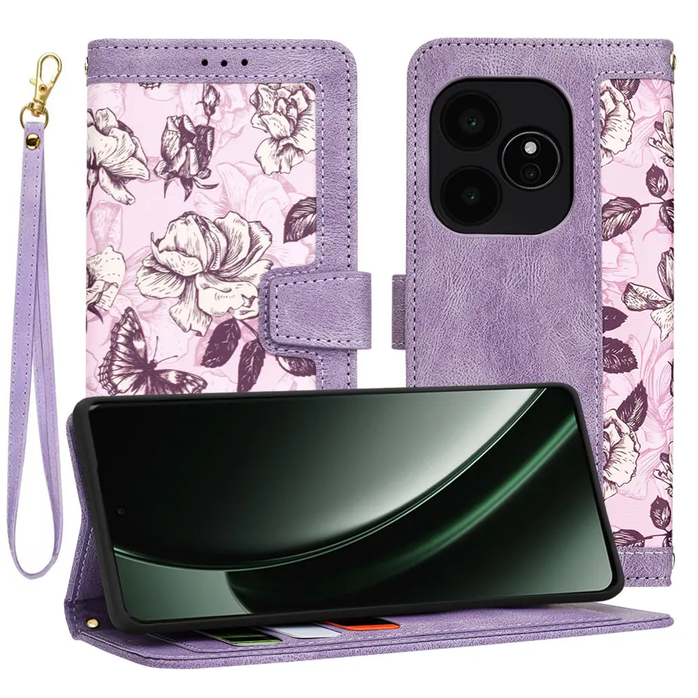 Techsuit FlipCraft obal Realme GT 6 GT 6T Mysterious Purple
