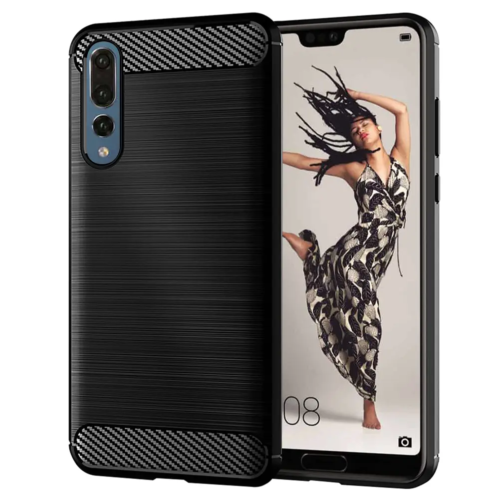 Techsuit Karbon Silikon Huawei P20 Pro Black