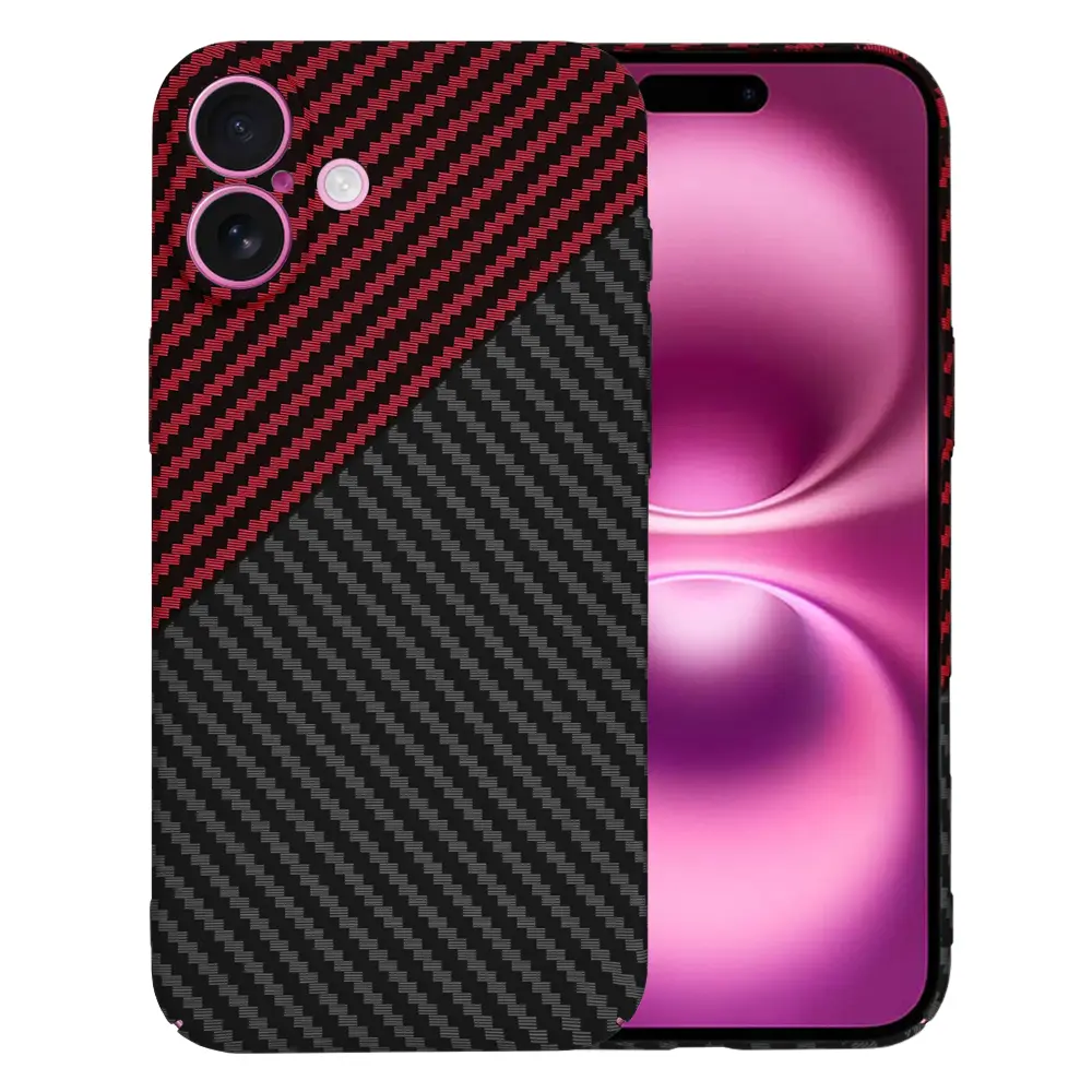 Techsuit Carbonite FiberShell iPhone 16 Plus obal RedVortex