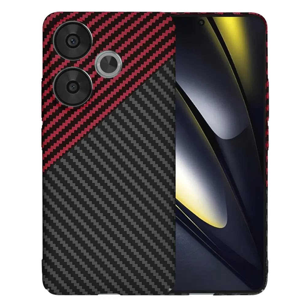 Techsuit Carbonite FiberShell Xiaomi Poco F6 Red Vortex