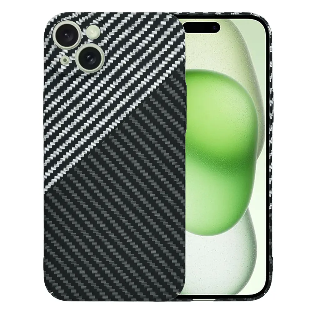 Techsuit Carbonite FiberShell pro iPhone 15 Plus v šedé barvě