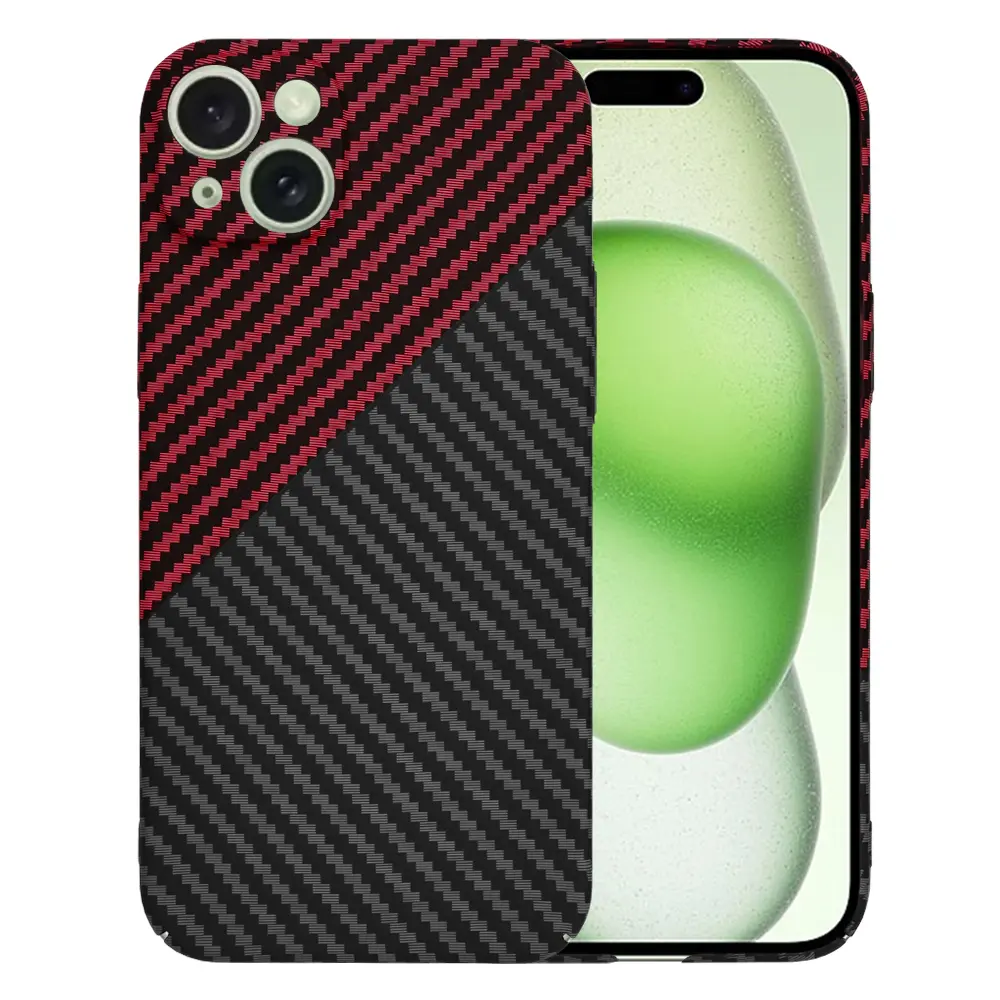 Techsuit Carbonite FiberShell pro iPhone 15 Plus červený Vortex