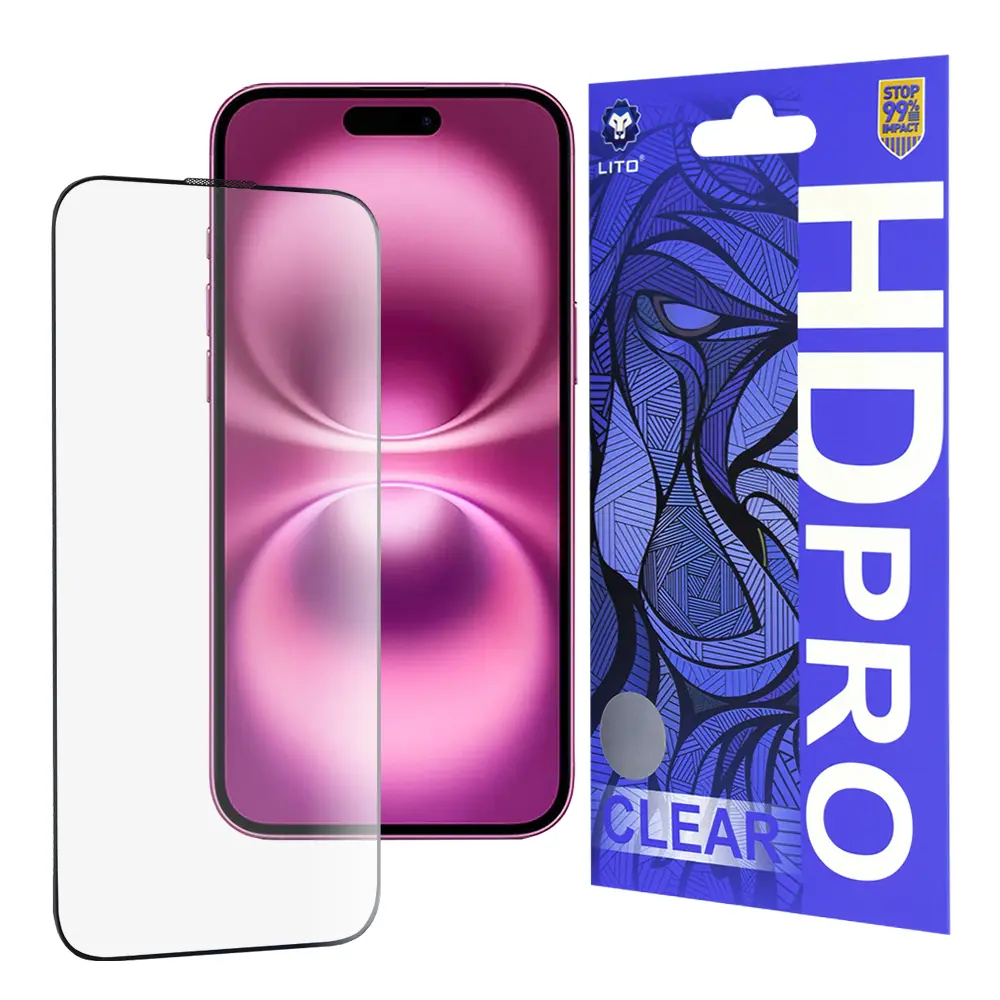 Lito HD Pro Clear pro iPhone 16 Plus černý