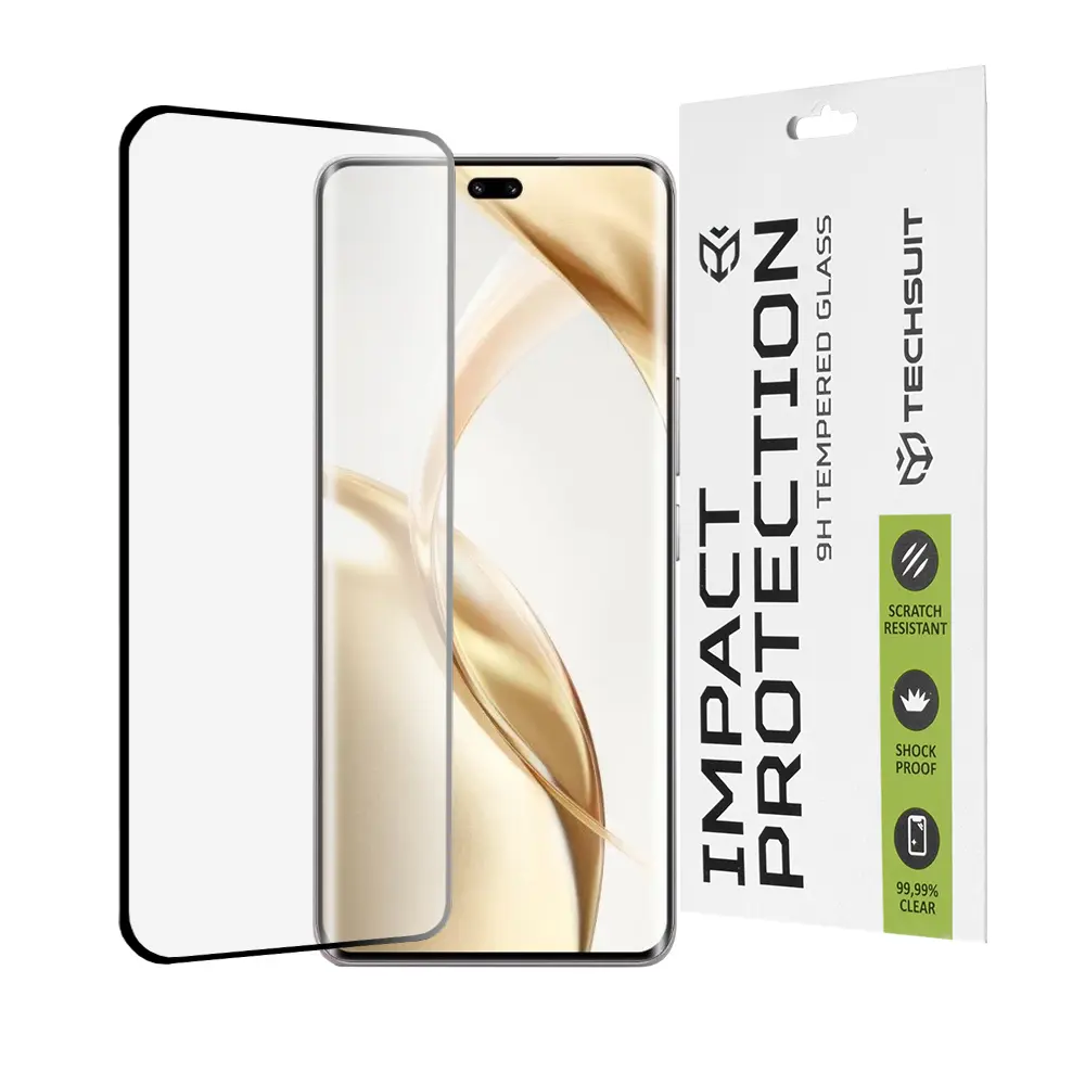 Ochranné sklo Techsuit 111D 3D zakřivené pro Honor 200 Pro černé