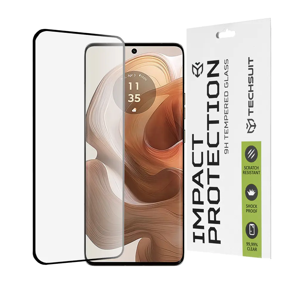 Ochranné sklo Techsuit 111D 3D zakřivené pro Motorola Edge 50 Ultra černé
