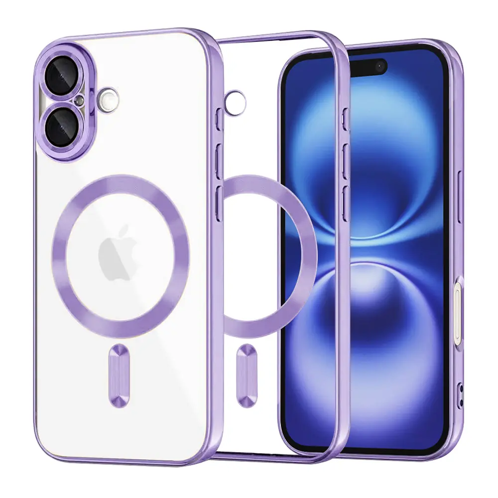Techsuit Luxury Crystal MagSafe pro iPhone 16 světle fialová