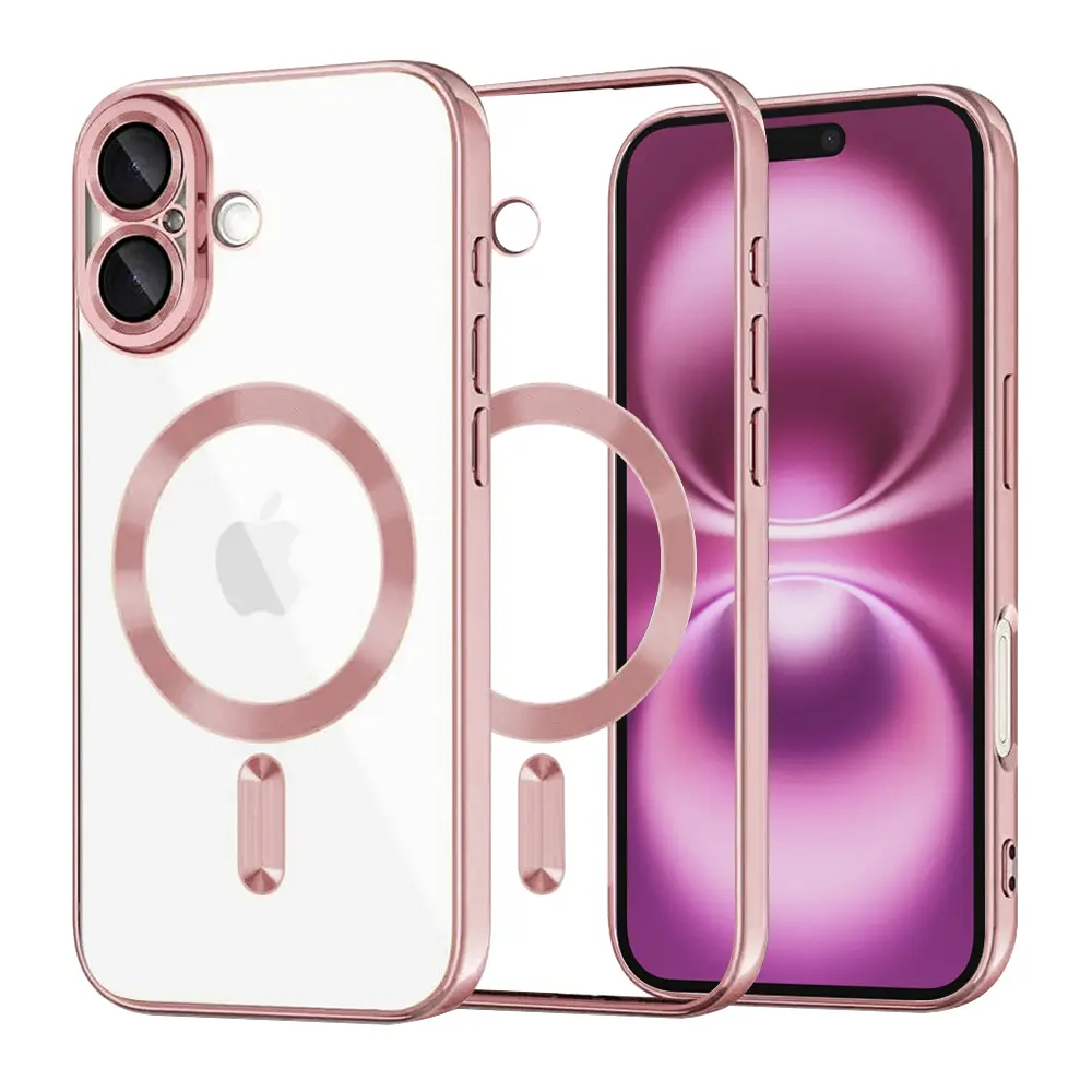Techsuit Luxury Crystal MagSafe pro iPhone 16 Plus růžová