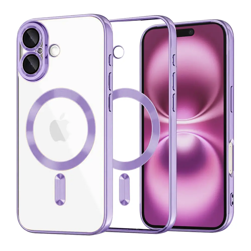Techsuit Luxury Crystal MagSafe iPhone 16 Plus světle fialová