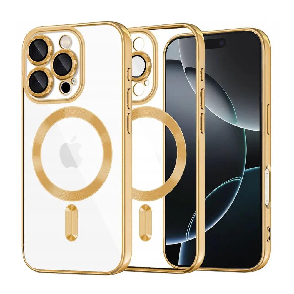 Techsuit Luxury Crystal MagSafe kryt na iPhone 16 Pro – zlatý