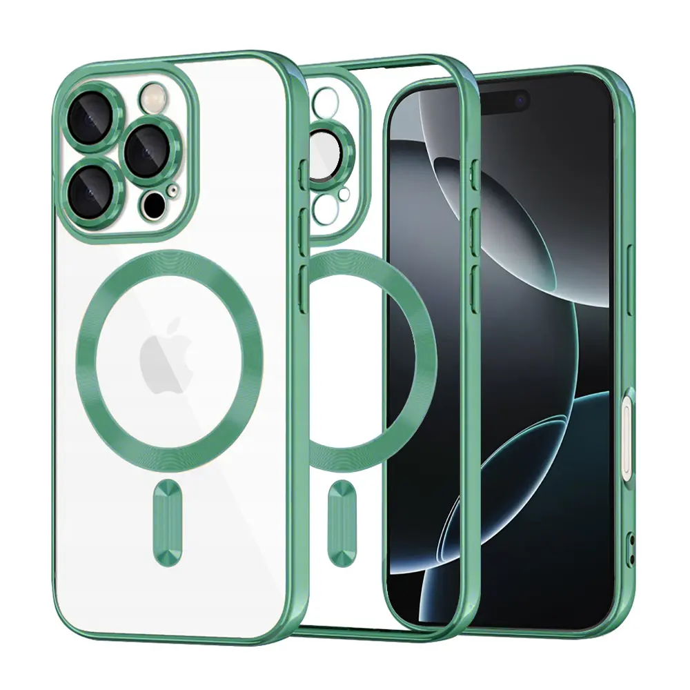 Techsuit Luxury Crystal MagSafe pro iPhone 16 Pro světle zelená